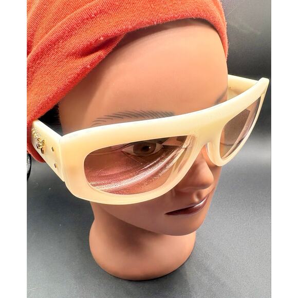 New w/ Case - MCM Unisex Sunglasses - White/Bordeaux Lens main image 9
